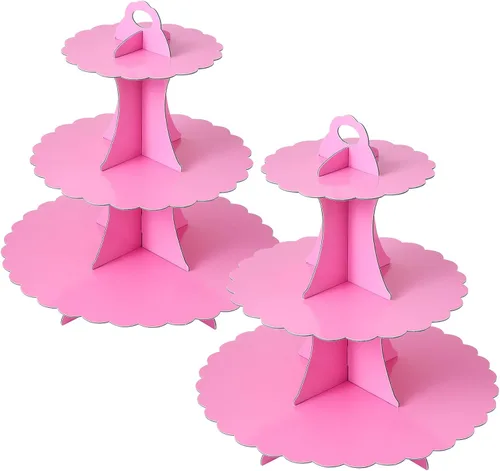 Vista 46 de Soleebee Soporte para Cupcakes de 3 Niveles, Torre de Cupcakes de Cartón, Torre de Soporte para Pasteles de Postre para Decoración de Cumpleaños