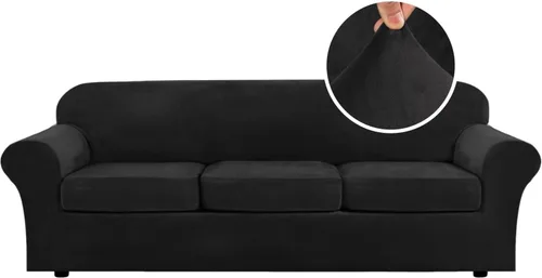 Vista 92 de H.VERSAILTEX - Funda elástica para sofá de 2 piezas, funda protectora de terciopelo, suave, con parte inferior elástica, con un ancho de hasta 49