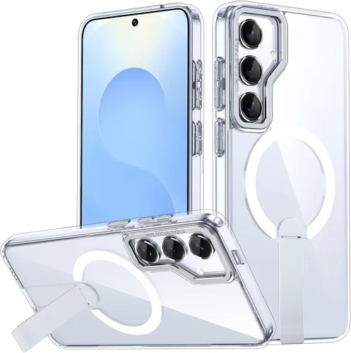 Vista 30 de Funda para Samsung Galaxy S24+ Plus [soporte integrado], compatible con carga inalámbrica MagSafe, [prueba de caídas de grado militar] Funda Azul