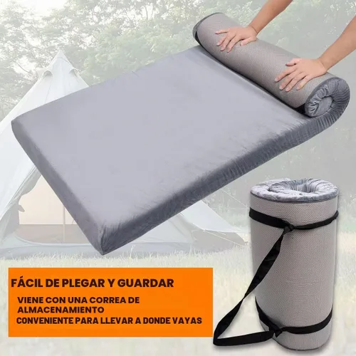 Vista 5 de El colchón de camping de esponja de memoria Bzvystux es adecuado para colchonetas impermeables para adultos, colchones de piso enrollables