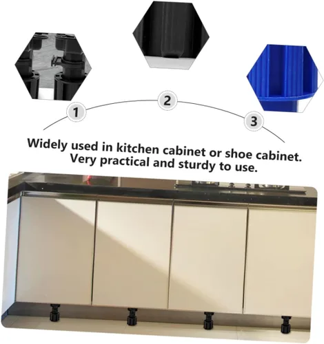 Vista 6 de OSALADI Patas de sofá ajustables para gabinete, patas de sofá, patas de mesa de metal, patas de silla, patas ajustables para muebles, almohadillas