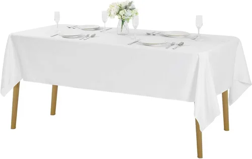 Vista 24 de Mantel rectangular de tela de poliéster lavable de 60 x 120 pulgadas, para decoración de bodas, fiestas, comedores, banquetes