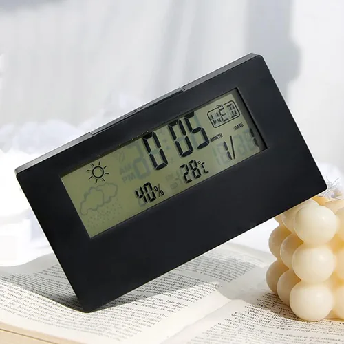 Vista 3 de Reloj digital despertador LCD relojes de pantalla para dormitorios