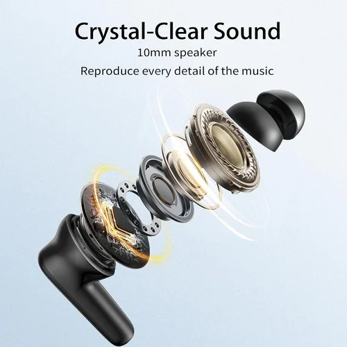 Vista 2 de Redpepper - Auriculares inalámbricos Bluetooth 5.3 60H de tiempo de uso. Auriculares con graves profundos y llamada clara. Con micrófono Negro