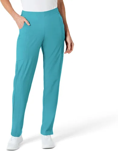 Vista 13 de WonderWink pantalones de cargo de frente plana para mujer Gris carbón jaspeado