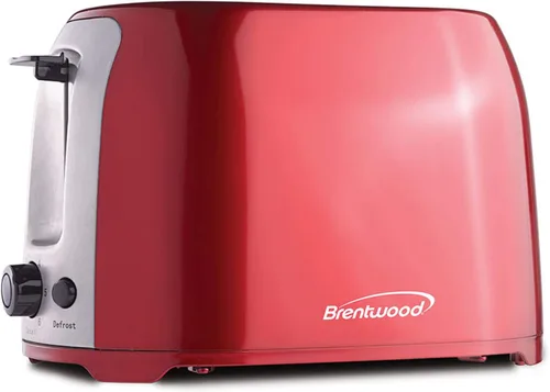 Vista 2 de Brentwood TS-292R - Tostadora de ranura extra ancha Cool Touch de 2 rebanadas, color rojo