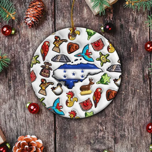 Vista 119 de Lotacy Bandera argentina argentina de Navidad de cerámica 2D impresa adorno con símbolos, decoración del hogar argentina regalos para hombres