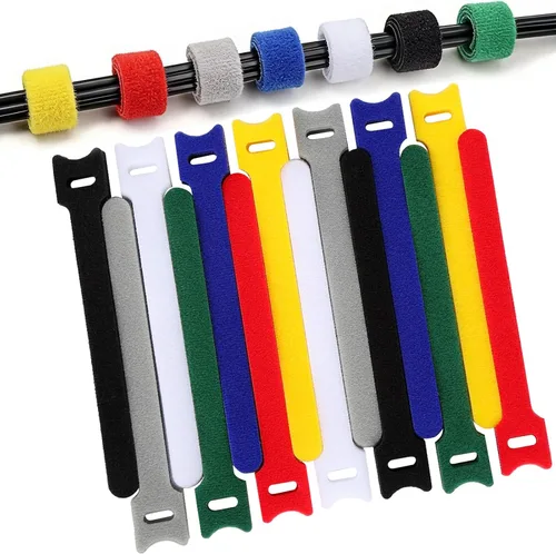 Vista 8 de 70 bridas para cables de 6 pulgadas, reutilizables, ajustables, organizadores de cables, correas de cable, envolturas de cables y correas de gancho
