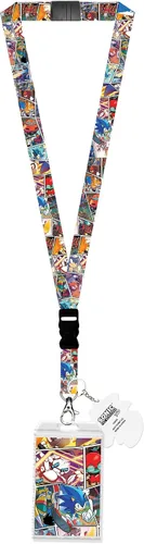 Vista 5 de Sonic the Hedgehog - Soporte para tarjetas de identificación con tira de cómic con dije de goma
