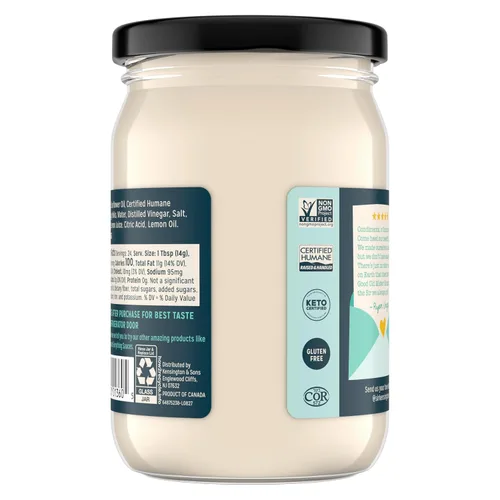 Vista 5 de Sir Kensington's Mayonesa Clásica Sin Gluten, Proyecto No-OGM Verificado, Huevos de Gallinas Criadas Humanamente Certificadas de Corral, Estable