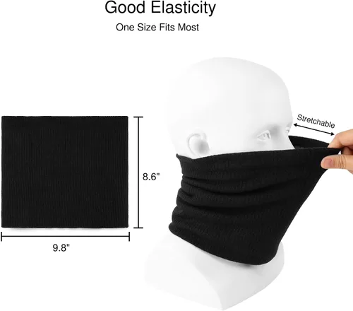 Vista 7 de Bufanda unisex con forro polar para el cuello, bufanda infinita de invierno para mujeres y hombres
