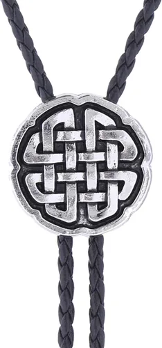 Vista 403 de Jeilwiy Corbata de bolo para hombre, corbata de vaquero occidental, collar de corbata de bolo dorado, corbata de cuero, corbata de Halloween
