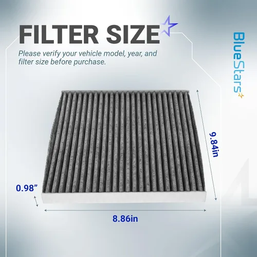 Vista 10 de BlueStars CF11819 CP819 Filtro de aire de cabina activado para cabina, compatible con Hyundai Sonata Azera Santa Fe, Kia Optima Cadenza Sedona