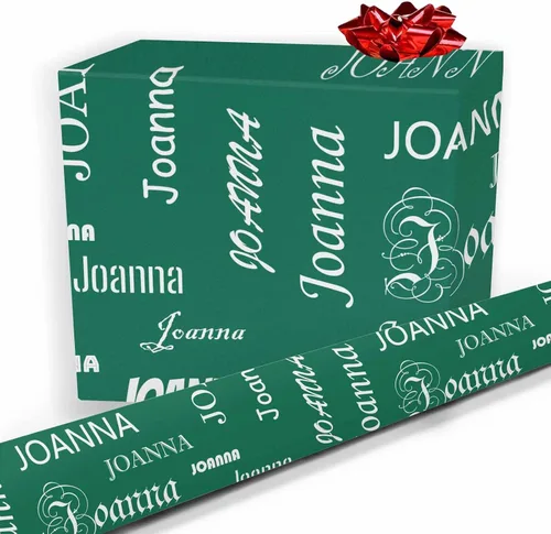 Vista 24 de Nombre personalizado en papel de regalo, rollo de papel de regalo personalizado con texto, regalo personalizado, unisex, adultos, hombres, mujeres