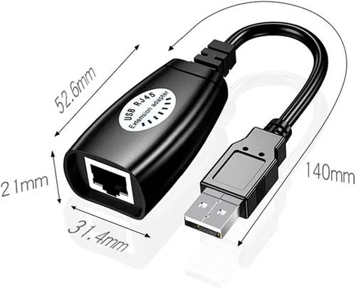 Vista 7 de Extensor USB sobre RJ45 Cat 6/5/5e, divisor Ethernet RJ45 a extensión USB hasta 164.0 ft/164 pies, compatible con computadoras, teléfonos móviles