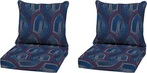 Vista 22 de Arden - Juego de cojines de asiento profundo para exteriores, 22x24, Alana Tile