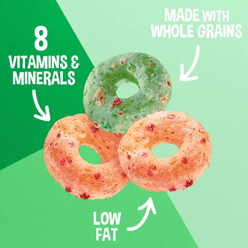 Vista 6 de Kellogg’s Apple Jacks - Cereales fríos para el desayuno en tazas, 8 vitaminas y minerales, bocadillos para niños, sabor original