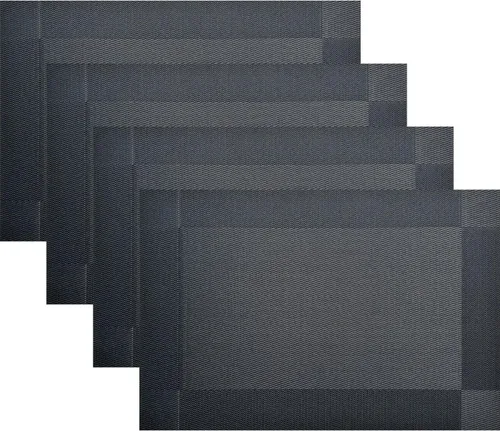 Vista 58 de Manteles individuales de vinilo resistentes al calor, lavables, fáciles de limpiar, manteles individuales de plástico para cocina, mesa de comedor