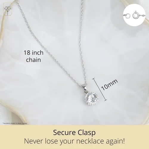 Vista 3 de MAX + STONE Sterling Silver Crystal Halo Pendant Necklace, 18