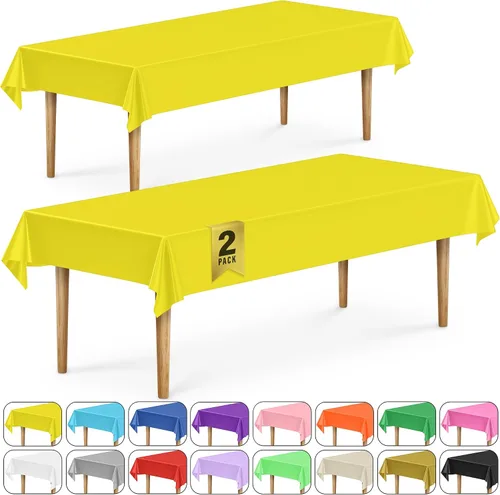 Vista 52 de DecorRack 2 Manteles rectangulares de plástico libres de BPA, 54 x 108 pulgadas, mantel de mesa para comedor, mantel rectangular para fiestas