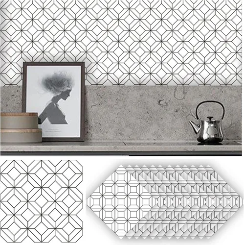 Vista 14 de Alwayspon 12 calcomanías mate para azulejos de pared, despegar y pegar, calcomanías de vinilo autoadhesivas para azulejos de cocina y baño, 6 x 6