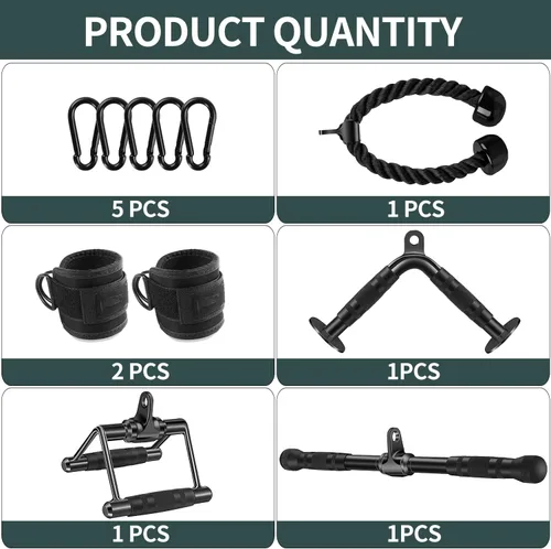 Vista 2 de Solid Cable Machine Attachment, Cable Attachments for Gym, Gym Cable Attachments, Cable Machine Attachments Set