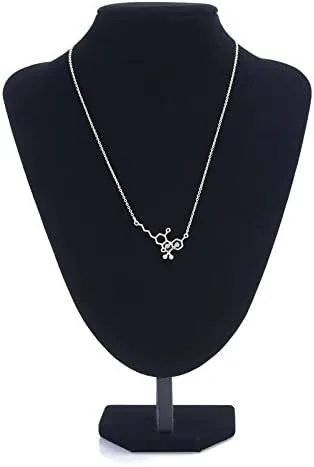 Vista 2 de WLL THC - Collar de molécula de marihuana de cannabis, joyería química friki para mujer