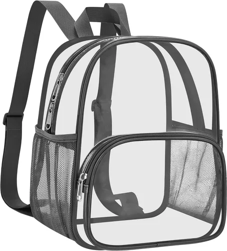 Vista 19 de USPECLARE Minimochila Transparente Aprobada para Estadio para Niños Pequeños y Niñas, Concierto, Festival, Eventos Deportivos, Aguamarina, Mediana