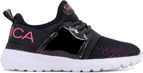 Vista 2 de Nautica - Tenis modernos y con detalles metálicos para niñas, zapato deportivo para correr con cordones I kappil I (niña grande, niña pequeña, niña)