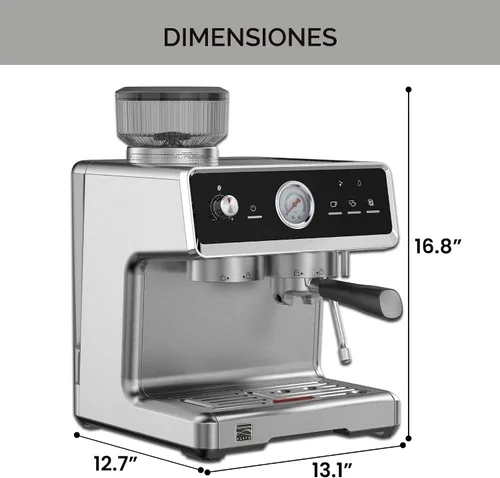 Vista 7 de Máquina de Espresso Kenmore - Cafetera Automática con Prensador Automático, Limpieza Automática, Vaporizador de Leche y Espumador, Molinillo