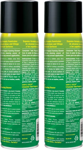 Vista 7 de Simple Green Limpiador en aerosol espumoso multiusos, limpieza y desengrasante multiusos, 20 onzas (paquete de 2)