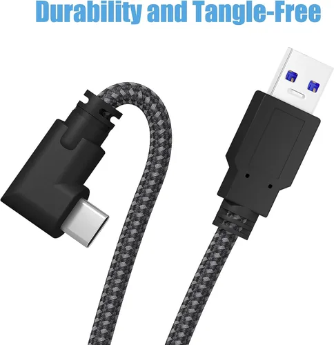 Vista 2 de TPLTECH Cable de enlace para cargar Oculus Quest 2, USB 3.0 tipo A a C, cable compatible con Oculus Quest 1 Quest 2 cable de enlace de auriculares