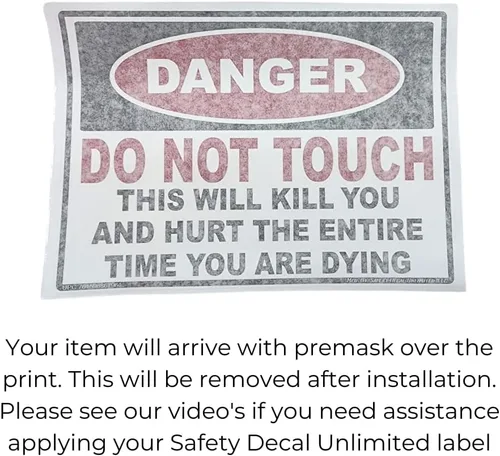 Vista 3 de Pegatina Danger Do Not Touch This Kills Safety Decal Unlimited Advertencia eléctrica Hecho en Texas 3.5 x 5