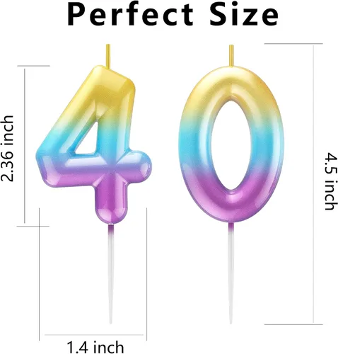 Vista 33 de Velas de número 9 arcoíris con número 3D para decoración de fiesta de pastel de cumpleaños, suministros de celebración de aniversario de boda