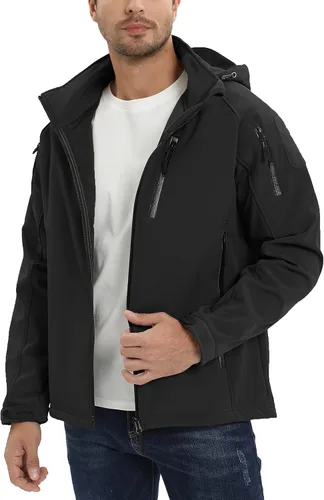 Vista 4 de TACVASEN Special Ops - Chaqueta táctica para hombre, resistente al agua, softshell y desmontable, con capucha