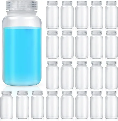 Vista 19 de Tatuo 6 piezas 30 ml 1 oz botellas de reactivo de polipropileno de plástico con tapas de rosca, envases de muestra transparentes de PP con tapa