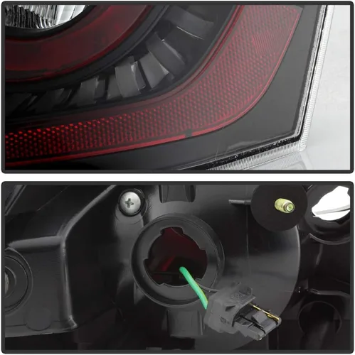 Vista 7 de ACANII - Para Infiniti G35 35GT Coupé 2003-2005 [Diseño de actualización de tubo LED] Luces traseras LED negras Lámparas de freno izquierda+derecha