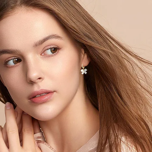 Vista 5 de Butterfly Hoop Earrings, Cat's Eye Gemstone Huggie Earrings for Teen Girls, 14k Gold Plated Dangle Earrings for Women