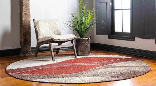 Vista 4 de Unique Loom Colección Otoño Alfombra de Área - Plantation (3' 3" Redonda, Multicolor/Beige)