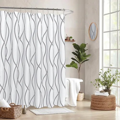 Vista 11 de Biscaynebay - Cortinas de tela texturizada a cuadros para baño