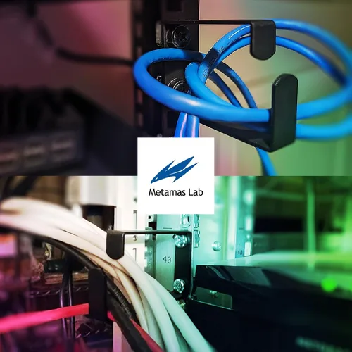Vista 6 de Paquete de 10 ganchos de anillo en D para administración de cables de rack de servidores, tamaño L - Juego de montaje de gancho organizador