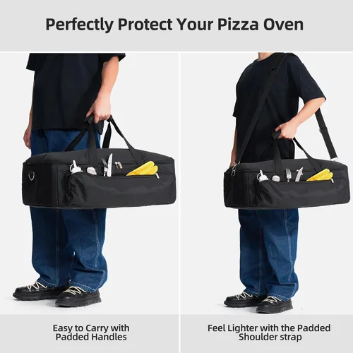 Vista 5 de NOELIFE Bolsa para Ooni Koda 12, funda de transporte portátil con bolsillos para accesorios de horno de pizza Ooni, bolsa de transporte acolchada
