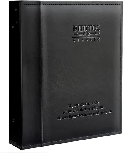 Vista 2 de Zoview Álbum de fotos magnético autoadhesivo, álbum familiar, cubierta de cuero, álbumes DIY hechos a mano con capacidad para fotos de 3 x 5, 4 x 6