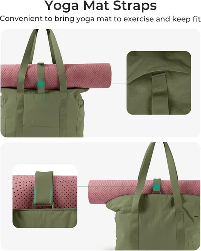 Vista 79 de BAGSMART Bolsa de mano para mujer con cremallera, bolsa de gimnasio con compartimentos, bolsa de trabajo para enfermera, baile, bolsa de yoga