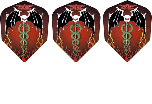 Vista 3 de AO 5 juegos de 3 Vulture Kulture Surtido de dardos estándar con diseños geniales duraderos (15 vuelos en total)