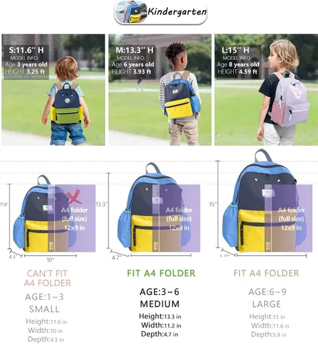 Vista 3 de Mochilas para niños, unisex, multicolor, medianas, 13 pulgadas de alto, 1 L, nailon, moderna, diseño de caricaturas, 3-5 años, escuela primaria