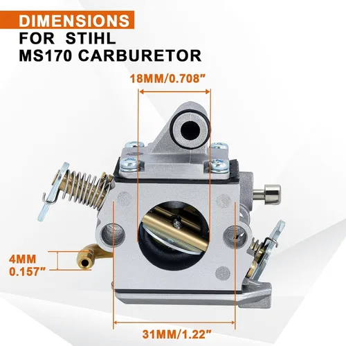 Vista 2 de Carburador Savior MS170 para motosierra Stihl MS 170 MS180 MS180C 017 018 Reemplazo de carburador Zama C1Q-S57A C1Q-S57B 1130-120-0603