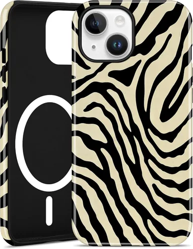 Vista 8 de Jusy Funda magnética Zebra para iPhone XR, color negro