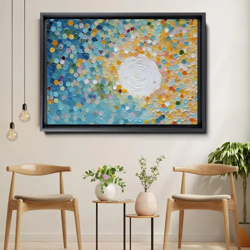 Vista 2 de Abstract Summer Sea Wall Art, Beach Landscape Textured Wall Art, Gift, Summer Art