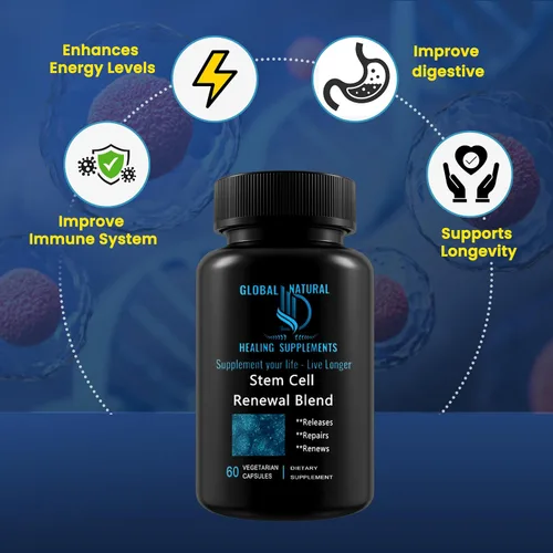 Vista 6 de Suplementos de células madre. Mezcla renovadora - Promueve el envejecimiento saludable a través de la renovación celular. Resveratrol, L-Carnosina